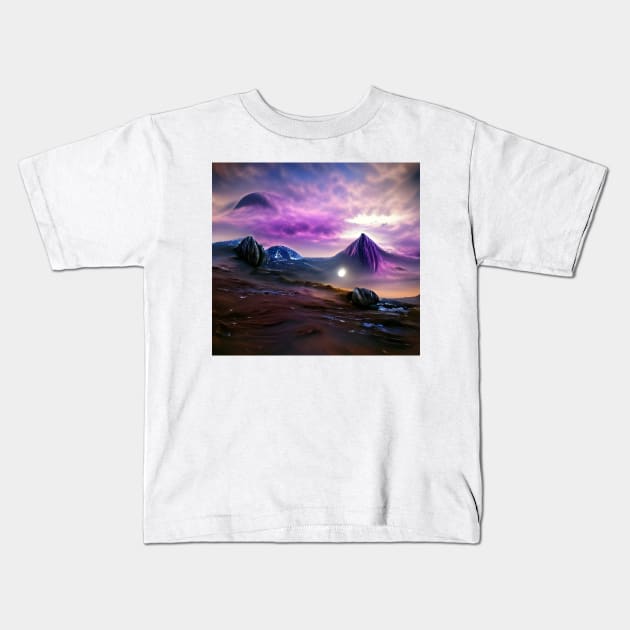 Alien World Kids T-Shirt by Mihadom